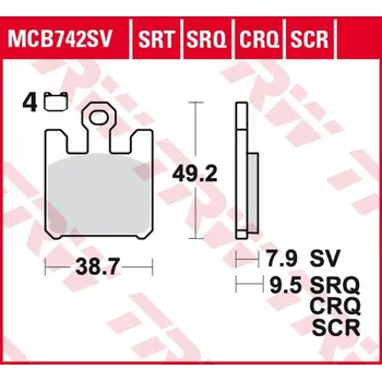 Brzdová destička BRZDOVÉ DESTIČKY MCB742TRQ TRW