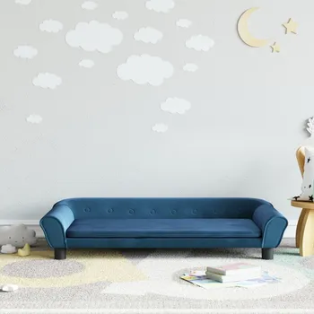 Dětská postýlka Dětská pohovka modrá 100 x 50 x 26 cm samet - 8720845457068