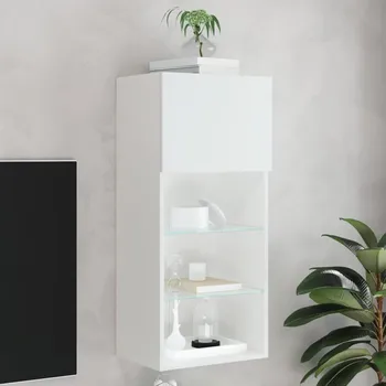 Televizní stolek TV skříňka s LED osvětlením bílá 40,5 x 30 x 90 cm - 8721012256279