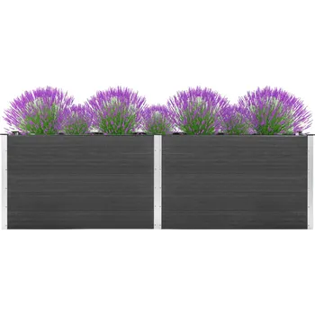 Vyvýšený záhon Zahradní vyvýšený záhon 200 x 100 x 91 cm WPC šedý - 8720286761335