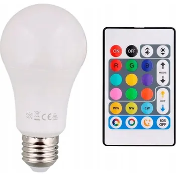 Žárovka Vícebarevná LED žárovka 8,5W s dálkovým ovládáním E27 806lm