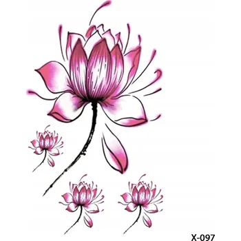 Odstranitelné tetování Dočasné tetování TATTOO 3D 10,5×6 Květ lotosu růžové barvy