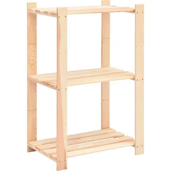 Dílenský regál Úložný regál 3 police 60 x 38 x 90 cm masivní borovice 150 kg - 8719883735474