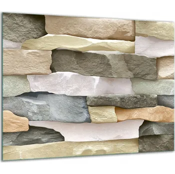 Obraz SKLENĚNÁ OCHRANNÁ DESKA NA SPORÁK 60x52 CIHLA