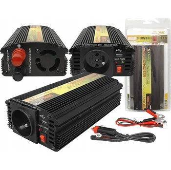 Měnič napětí Měnič Napětí automobilová LEXTOOL 24V na 230V + KABELY
