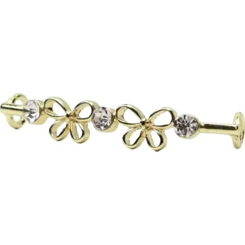 Tkaničky do bot Ozdobná spona na tkaničky - Motýli s kamínkami, zlatá