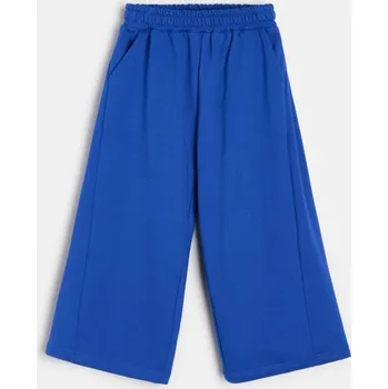 Sinsay - Teplákové kalhoty wide leg s fleecem - indigo - 663IQ-57X - 663IQ-57X-104