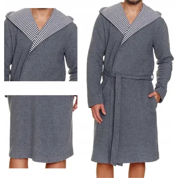 Dámský župan Teplý pánský župan Doctor Nap bavlna s kapucí šedý XXL
