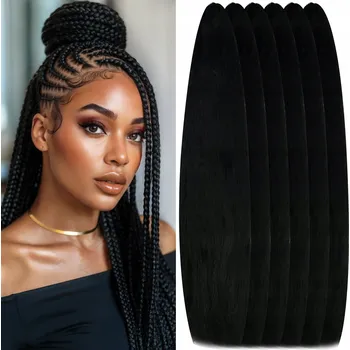 Příčesek Syntetické vlasy Hyper Jumbo 6-balení na copánky černé 60 cm 400 g #1