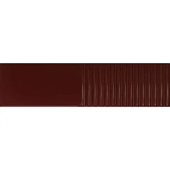 Obklad TUBADZIN Obklad Tubadzin Groove burgundy 2 struktura lesk 8x30 99287501