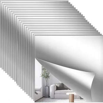 Zrcadlo ZRCADLO SAMOLEPICÍ BEZ SKLENĚNÝCH ZRCADLOVÝCH DLAŽDIC 15×15cm 40 KUSŮ