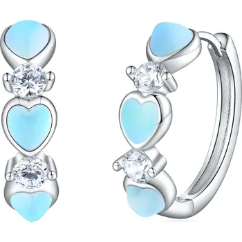 Náušnice Olivie Stříbrné kruhy MĚSÍČNÍ SRDCE 8122 Ag 925; ≤4,7 g.