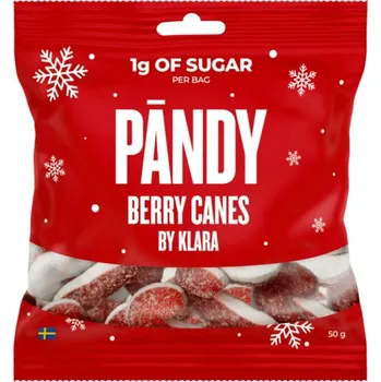 Bonbon PÄNDY Berry Canes By Klara 50 g, berry canes
