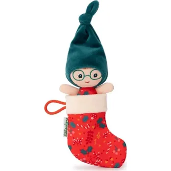 plyšák Lilliputiens vánoční skřítek s červenou punčochou