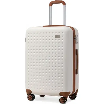 Módní doplněk Kono skořepinové zavazadlo ABS K2394 - béžovo hnědá - 65L K2394L