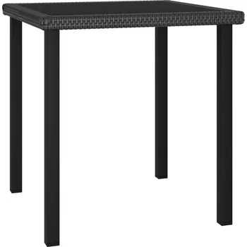 Zahradní sestava Zahradní jídelní stůl černý 70 x 70 x 73 cm polyratan - 8720286188477
