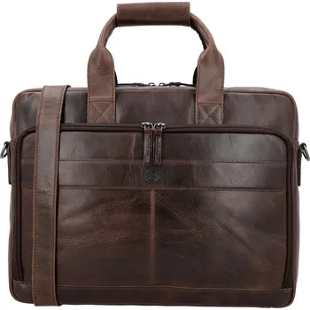Kožená Business taška - Next Navajo - Hide & Stitches - 8 L - tmavě hnědá - 15,6” v dárkovém balení