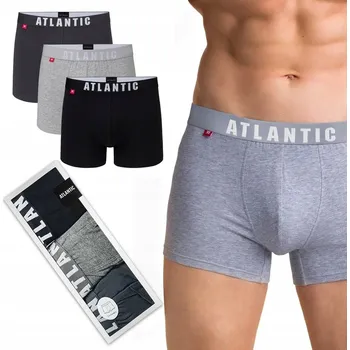 Pánské oblečení ATLANTIC 3MH-011 Pánské boxerky BAVLNĚNÉ Přiléhavé SPORT 3-BALENÍ - XXL