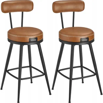 Barová židle Otočná židle Songmics hnědá umělá kůže 2 ks 65 cm