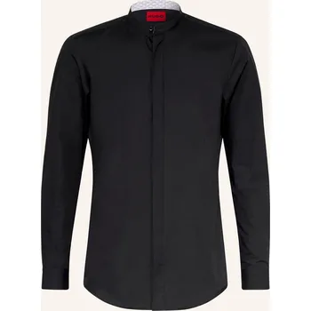 Pánská košile Hugo Pánská Košile Kaleb Slim Fit Se Stojáčkem, černá, 40