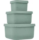 KikkaBoo Sada boxů na svačinu 3 ks Platinum Silicone Sage