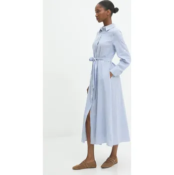 Dámské šaty Lněné šaty Answear.LAB A25.12.FLK modrá 95X, vel. M