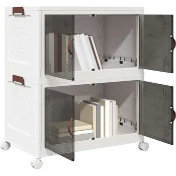 Úložný box Stohovatelný úložný box na kolečkách 2-patrový 75 L 64x40x76 cm - 8721102959165