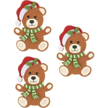 Dekorace do dětského pokoje Anděl Přerov Medvídci z filcu na kolíčku 5,5 x 7,5 x 0,3 cm, 3 ks v sáčku