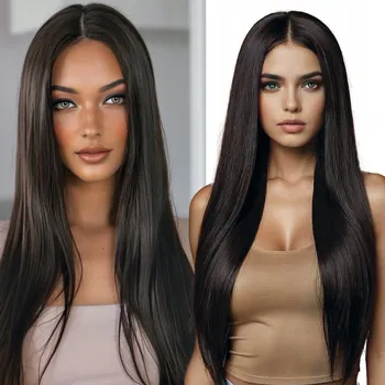 Paruka Paruka dlouhé syntetické vlasy tmavě hnědá Althair dámská