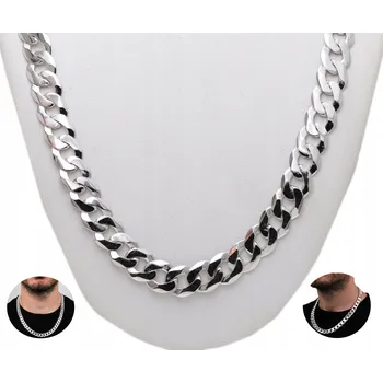 Řetízek TLUSTÝ Stříbrný Řetízek Pánský řetěz STŘÍBRO ryzosti 925 10 mm/50 cm Pancr