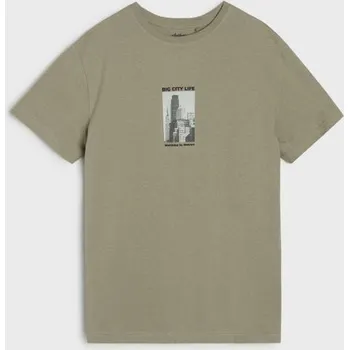 Sinsay - Bavlněná košilka s potiskem - zelená - 277HL-07X - 277HL-07X-2XL