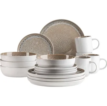 Talíř Mäser Jídelní sada nádobí 16 ks MALEA – béžová