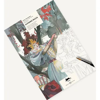 Antistresové omalovánky The Pepin Press omalovánky, Alphonse Mucha, A4