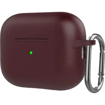 Silikonový ochranný obal s karabinou pro AirPods Pro 2 s Lightning konektorem - hnědý