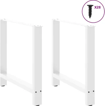 Jídelní stůl Nohy k jídelnímu stolu bílé 2 ks 70 x (72-73) cm ocelové - 8721158312488