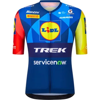 cyklistický dres Santini replika závodního dresu Lidl-Trek, tmavě modrá/žlutá, 2026 velikost XL