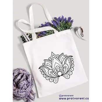 Textilní taška k vybarvení, LOTOS, 41x37cm, BÍLÁ, 1 kus