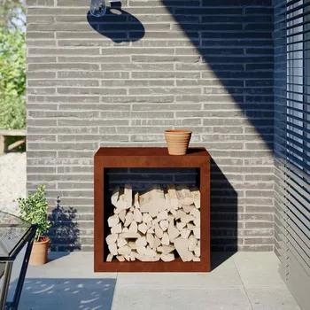 vidaXL Stojan na palivové dřevo 60x40x60 cm povětrnostně odolná ocel