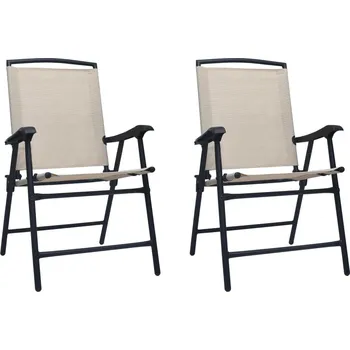 Skládací zahradní židle 2 ks textilen krémové - 8719883760131