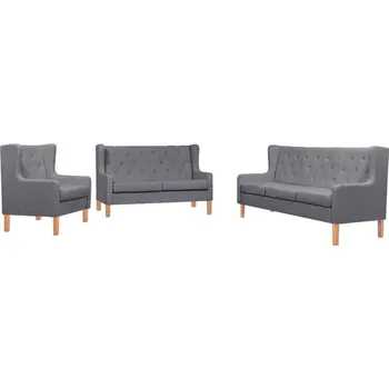 Sedací souprava Sedací souprava 3 kusy textil šedá - 8718475590088