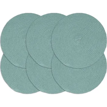 prostírání Prostírání 6 ks zelené 38 cm kulaté bavlna - 8718475734925