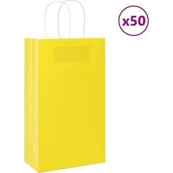 Dárková taška Papírové tašky 50 ks s uchy Žlutá 21x11x36 cm - 8721158517159