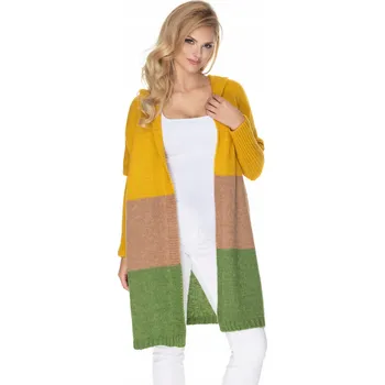 Dámský svetr Svetr Kardigan Model 30069 Hořčicová/Zelená - PeeKaBoo PeeKaBoo