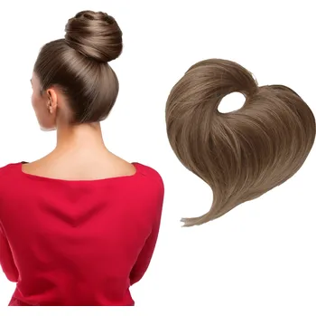 Příčesek Příčesek drdol na gumičce, syntetické vlasy #M12/18 Balayage Popelavě Hnědá, drdol