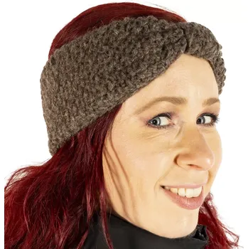 Zimní čelenka Vlněná pletená čelenka Charlotte Brownish Grey