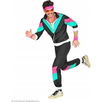 Karnevalový kostým RETRO KOSTÝM 80. LÉTA ČERNÝ DISCO TEPLÁKOVKA XXL