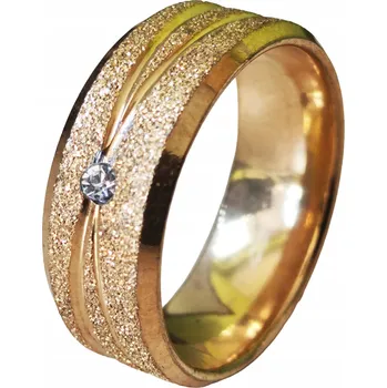 Prsten Zlatý Prstýnek s Bílou Zirkonií Brokát Stuha Wolframový Pečetní Prsten