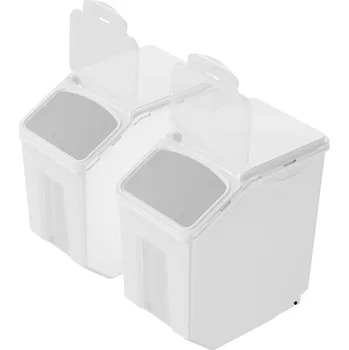 Dóza na potraviny SucceBuy Nádoba na potraviny odolná proti molům 15L × 2 s víkem a kolečky