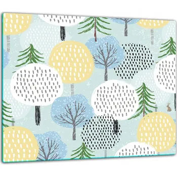 Obraz SKLENĚNÁ OCHRANNÁ DESKA NA SPORÁK 60x52 STROMY