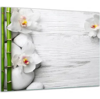 Obraz SKLENĚNÁ OCHRANNÁ DESKA NA SPORÁK 60x52 KVĚTINY